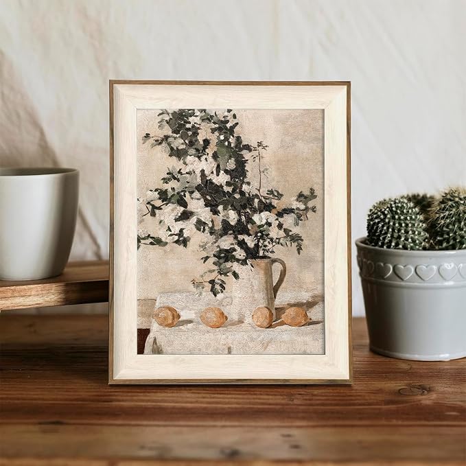 XOCUUI Vintage Wall Art Kitchen, Flowers and Lemons Pictures Painting Botanical Decor, Unframed Canvas Prints Art, Vintage Bathroom Decor, Farmhouse Wall Art for Dining Room, 11"x14" - Image 6