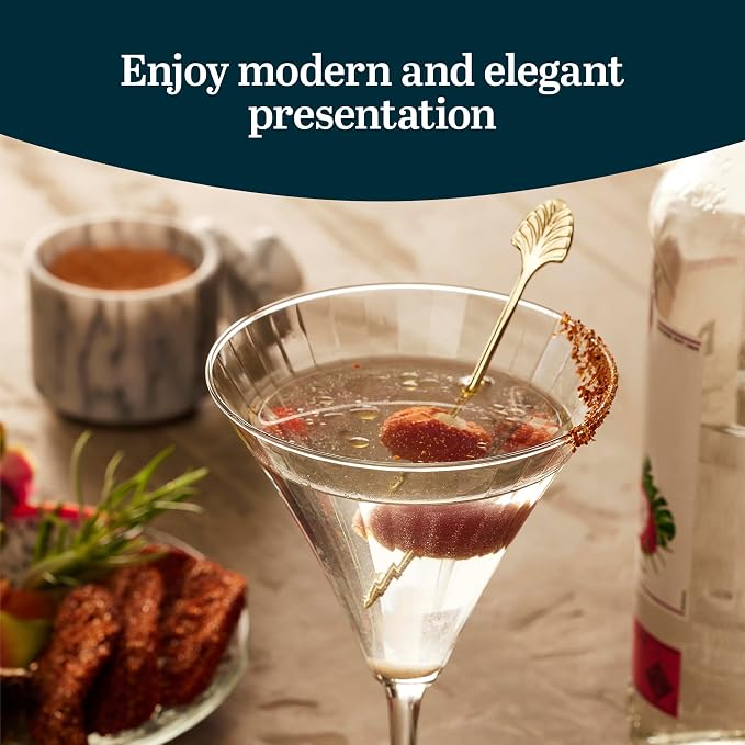 Libbey Paneled Martini Glasses Set of 4, 9.5 Oz Fine Ribbed Modern Martini Glasses, Dishwasher Safe Martini Cocktail Glasses for Cocktail Parties - Image 4