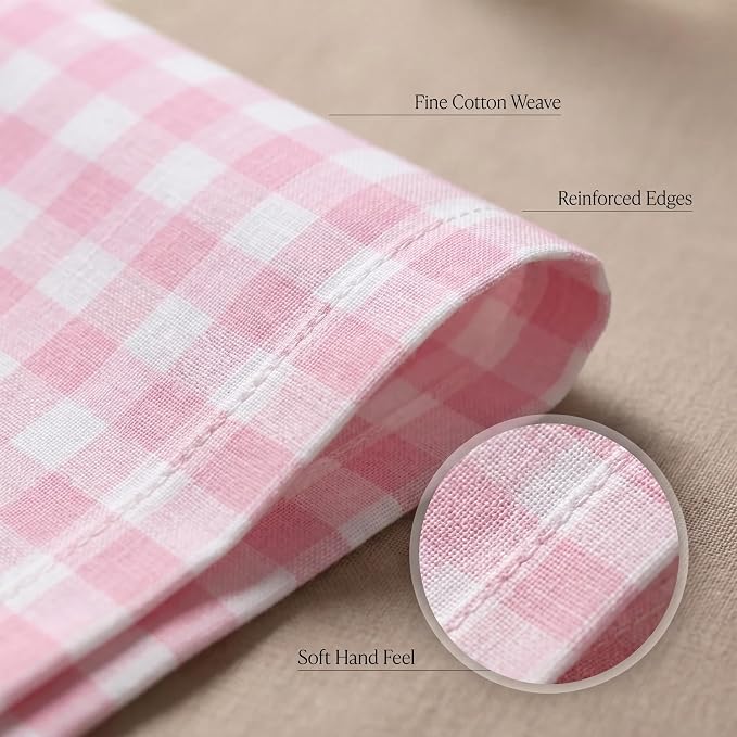 Urban Villa Cloth Napkins Cotton 12x12 (Set of 12) Pink/White - Image 5