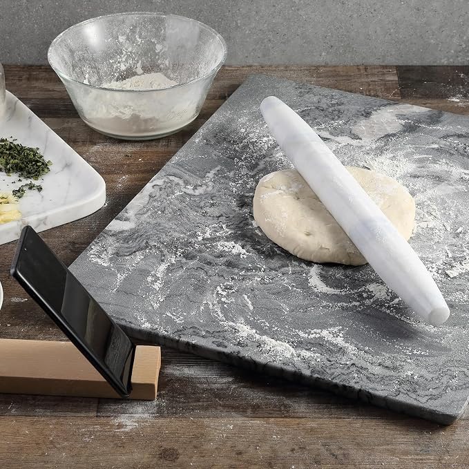 African Natural Marble French Rolling Pin, 16inch Non-Stick Rolling Pin for Baking, Dough Roller for Pasta, Dumpling, Fondant, Pie, Bread, Pizza, Kitchen Baking Tools(Namib Fantasy) - Image 4