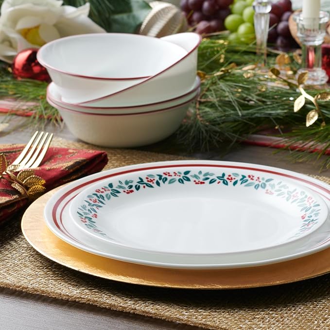 Corelle Vitrelle 18-Piece Service for 6 Dinnerware Set, Triple Layer Glass and Chip Resistant, Lightweight Round Plates and Bowls Set, Logan - Image 8