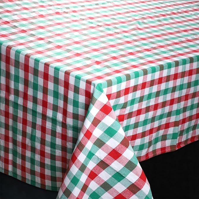 Urban Villa Tablecloth Cotton Tabletop 60x102 (8-10 Seats) Red/Grn/Wht - Image 6