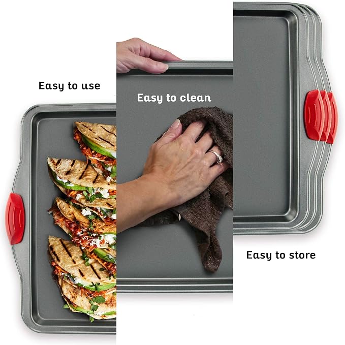 Non-Stick Baking Extravaganza: Silicone Square Cake & Brownie Pan + Steel Cookie Sheet Pan - Oven, Microwave, Dishwasher Safe with Durable Steel Frames - Image 5