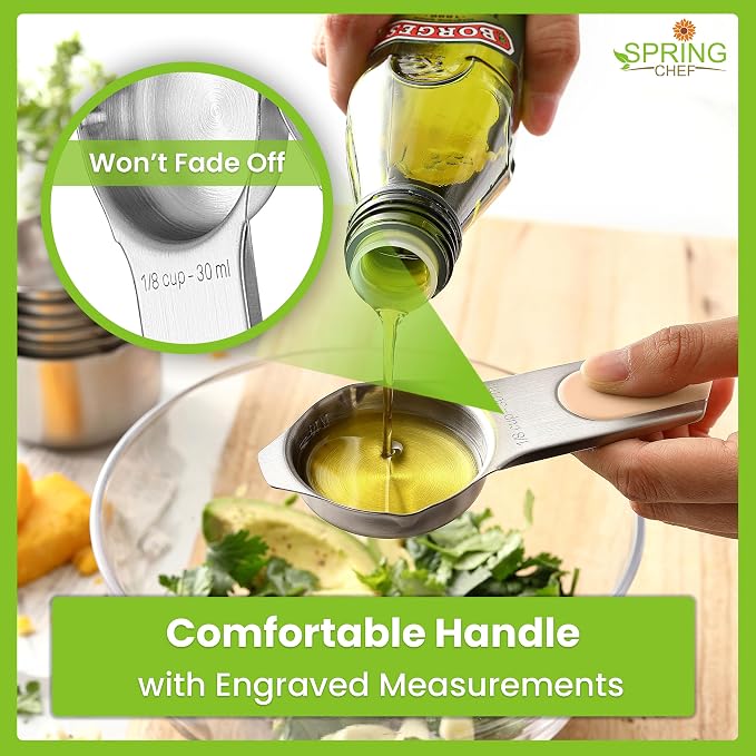 Spring Chef 15 Magnetic Measuring Cups & Spoons, Patented, Desert Sunset | Nesting Stainless Steel Measuring Cups & Heavy Duty Metal Measuring Spoons with Levelers for Dry & Liquid Ingredients - Image 4