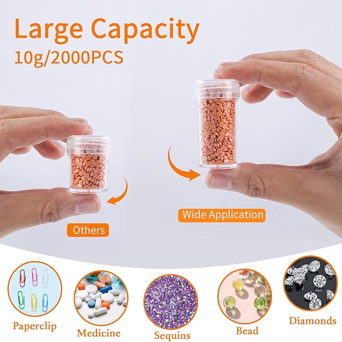 LYMUSUMI 30 Slots Diamond Art Storage Containers for Adults Portable Bead Storage Boxes for Diamond Painting Accessories and Tools（Orange）