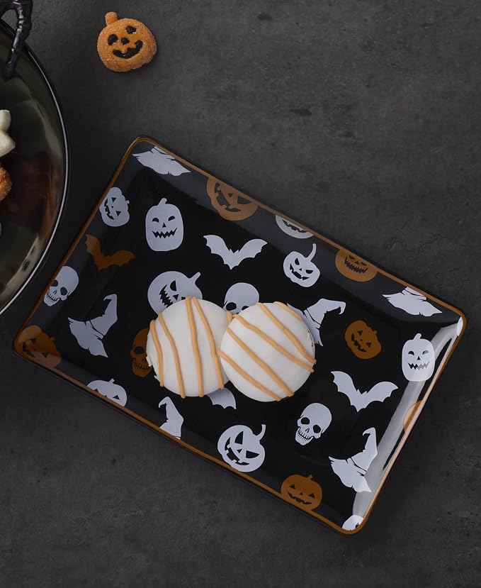 Oneida Vintro Halloween Porcelain Serving Tray | dishwasher safe | 9.75 x 6.25 inch | halloween party entertaining, food tray, halloween kitchen decor - Image 3
