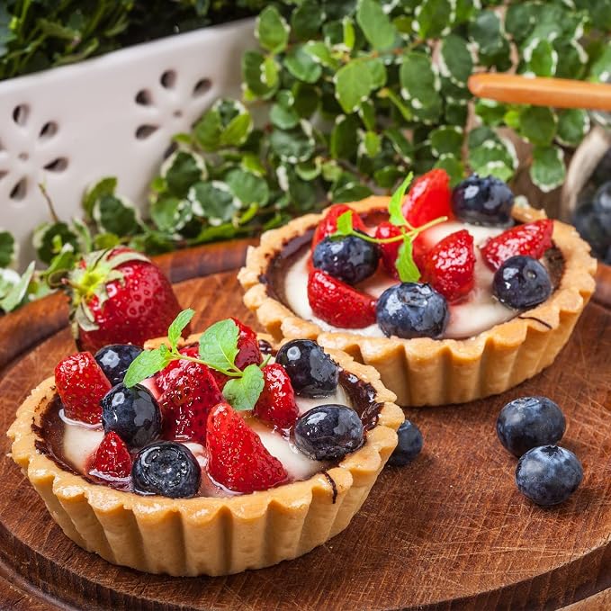 20 Pack Egg Tart Pans, 2.2 x 0.8in Mini Metal Cupcake Pans Pie Cookie Muffin Tins Reusable Baking Mold Cups - Image 5