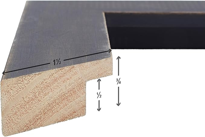 Craig Frames 20x30 Blue Picture Frame Matted to 16x24, Rustic Wall Decor | A lightweight, shatter resistant acrylic front, made in the USA for a gallery display - Image 2