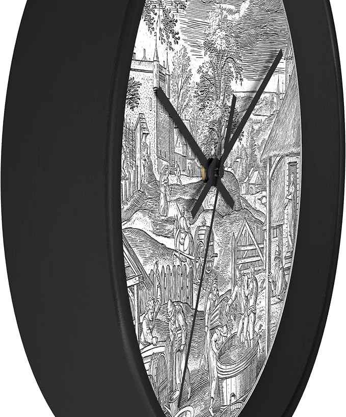 Mozingo ~ Wine Clock for Kitchen Bar Wall It's Wine O'clock Silent Time Gift Home Decor Made In USA, 10" (Hour Marks - None, Clock Frame Color - Black, Wine Theme #06) - Image 2