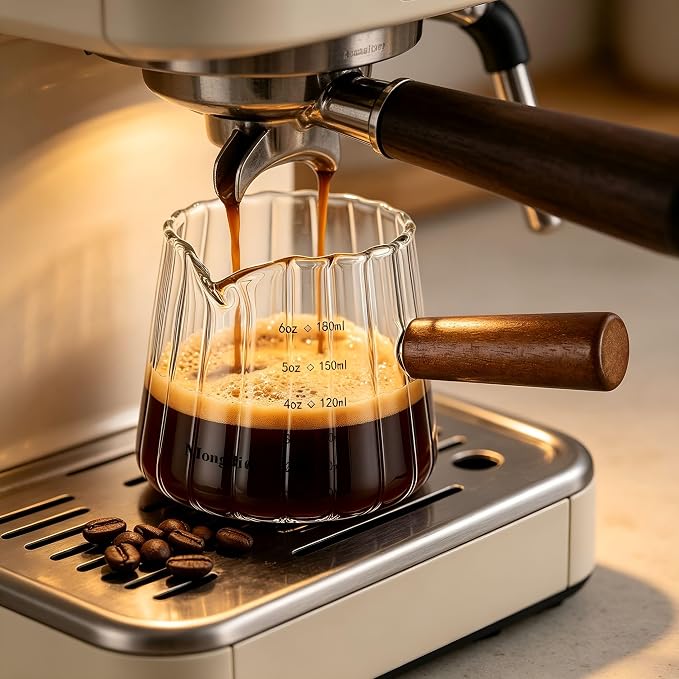 Espresso Glass with Handle 6Oz Espresso Shot Cup Espresso Measuring Cup with Dual Scale Markings Coffee Essentials for Coffee Milk - Image 4