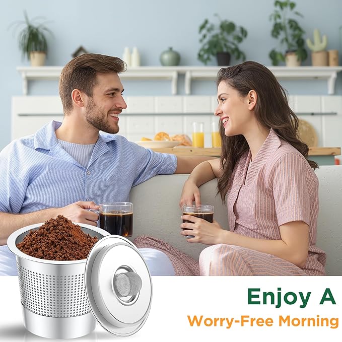 AANQQ Reusable K Cups for Keurig: Upgraded Dual-Layer Mesh Stainless Steel K Cup - Refillable Metal Coffee Pods Filter Fit Keurig 1.0 Coffee Maker - Richer Coffee/NO-Residue/Eco-Friendly (1-Pack)