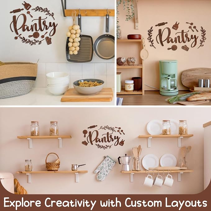 Farmhouse Pantry Sign, 15x8 Rustic Wood Kitchen Door Wall Decor | wooden pantry word sign 15x8 in, farmhouse kitchen and pantry door decor, housewarming gift - Image 3