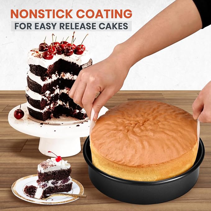 RFAQK 6 inch cake pans Set,3 PCs Nonstick mini cake pans with 120 Parchment Papers, Smash Cake Pans Set For Birthday, Diswasher Safe - Image 3