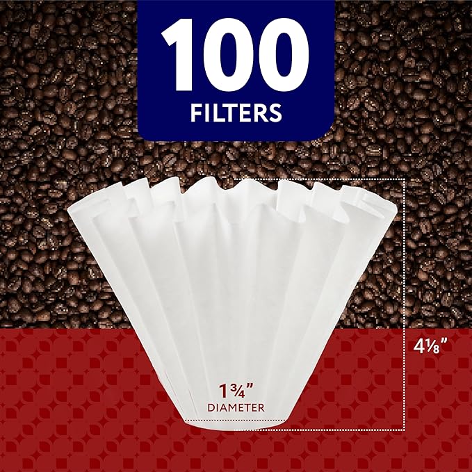 IMPRESA 100-Pack Pour-Over Coffee Filters - One Size, White - Flat-Bottom Design for Pour Over Coffee Dripper - Smooth Flow for Gooseneck - XF Filters Compatible With Fellow Stagg XF