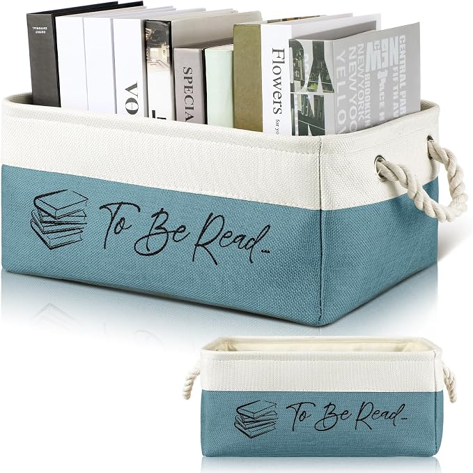 Marsui Book Lover Gifts Tbr Book Storage Basket to Be Read List Storage Bin Bookish Accessories Bookworm Gift for Club Members Student Teacher Reading Accessories by Marsui