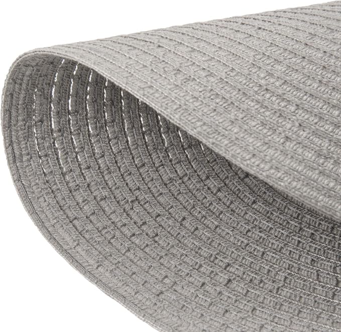 SHACOS Round Braided Placemats Set of 8 Washable Fabric Heat Resistant 15 inch Grey Round Table Mats for Dining Tables (Gray, 8) - Image 5