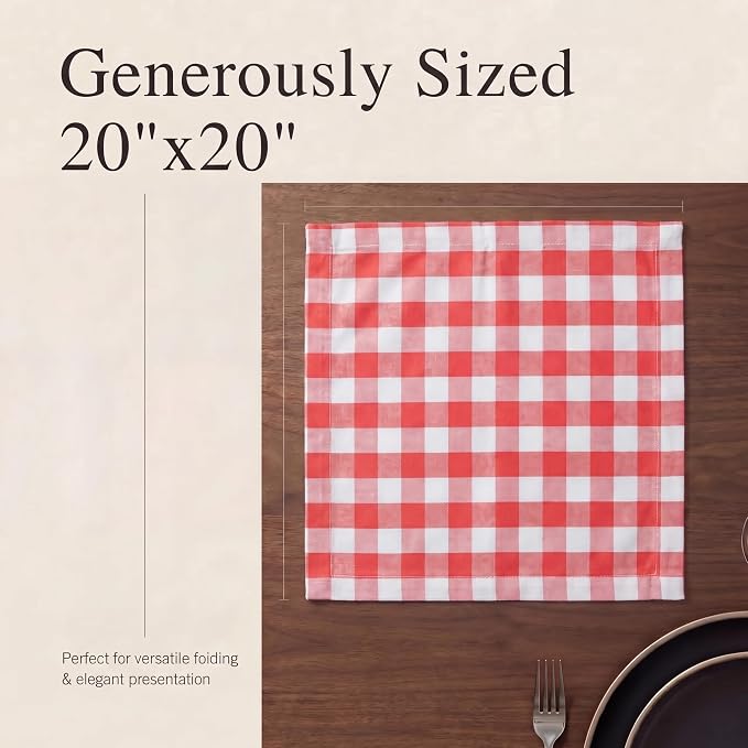 Urban Villa Cloth Napkins Cotton 12x12 (Set of 12) Red - Image 6