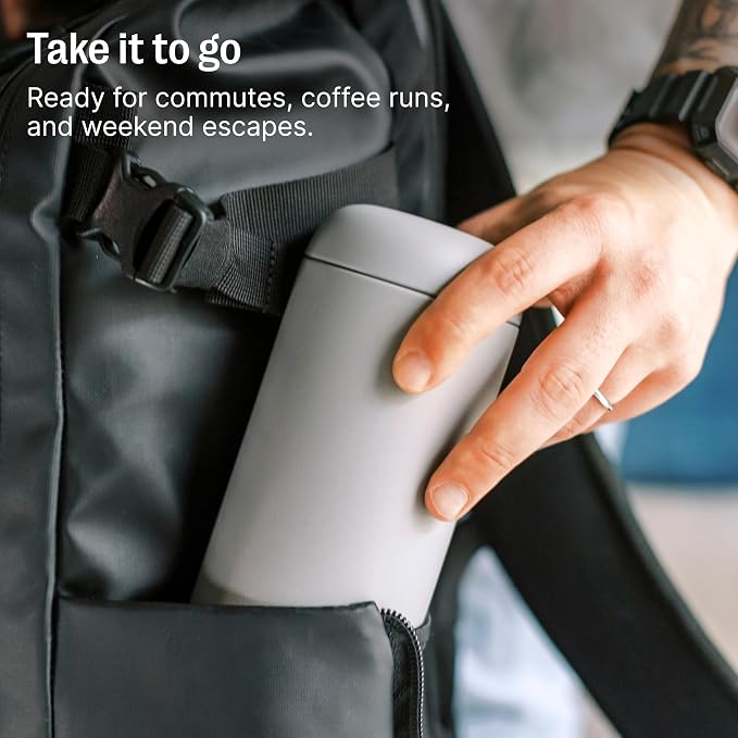 Fellow 12 oz Carter Move Travel Mug - Vacuum-Insulated Stainless Steel Travel Coffee Mug - Coffee Tumbler with Ceramic Interior and Splash Guard - Electric Cobalt - Image 6