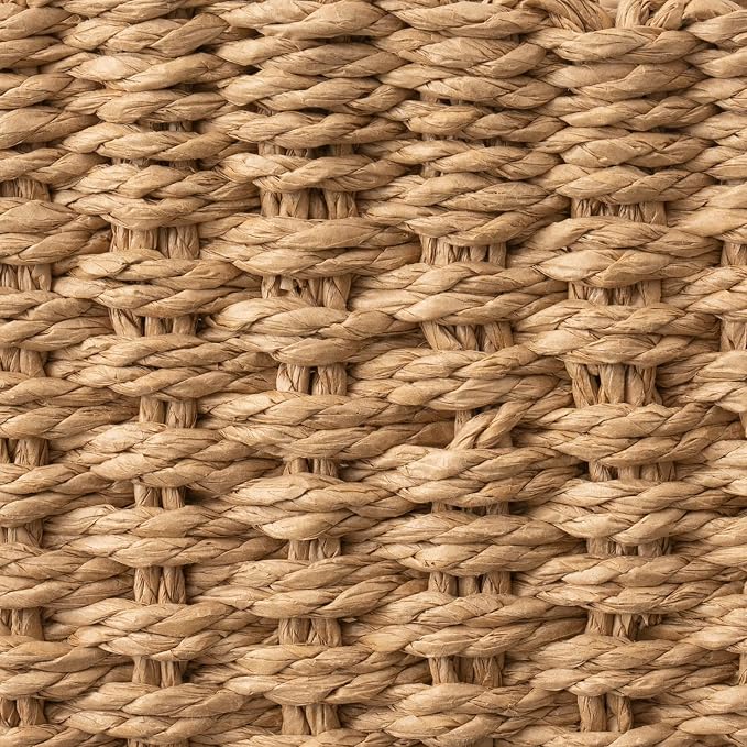 LA JOLIE MUSE Small Wicker Baskets for Organizing, Desert 3 Pack | Decorative Organizer with Vegan Leather Tag, Round Handle, Storage Baskets for Shelves, Bedroom, Kitchen, Office and Home - Image 6
