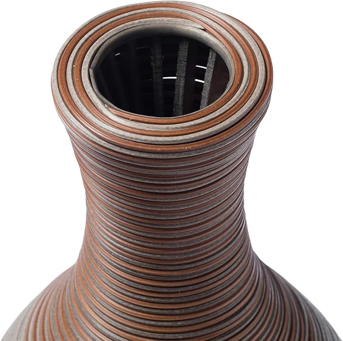 Uniquewise 39-Inch-Tall Vase, Brown Decorative Floor Vase, Classic Neat Floor Vase Tall Freestanding Flower Holder, Artificial Rattan Vase, PVC Floor Vase, Flower Holder for Home Decor, QI003824 - Image 6