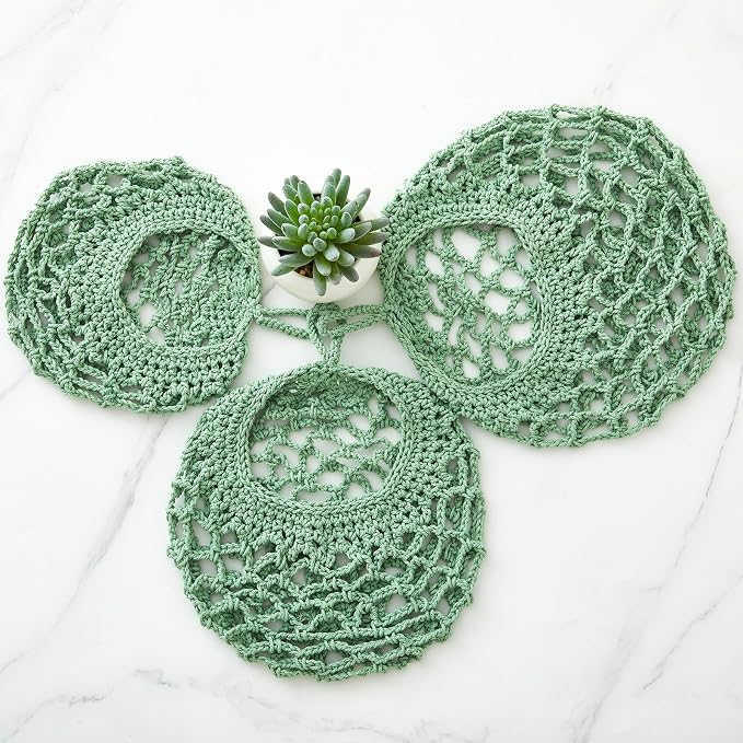 Honeydak Boho Decor Hanging Wall Baskets for Kitchen 3 Pack Teardrop Baskets with Hooks Storage Fruit Onion Vegetable Potato for Home(Sage Green,Crochet,Cotton Rope) - Image 7