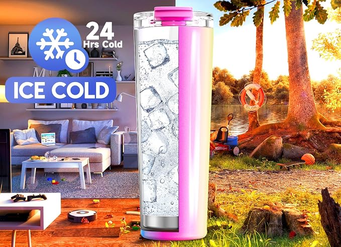 Meoky 30 oz Insulated Travel Coffee Mug: Leak Proof Lid, Carnival | Stainless Steel Coffee Tumbler, Keeps Hot for 8 Hours or Cold for 24 Hours, Fits in Car Cup Holder, BPA Free - Image 3