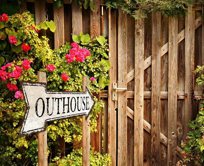 Mukuko Outhouse Arrow Tin Metal Sign 6" x 18" | Funny, Restaurant Pub or Bar Wall Decor - Image 7
