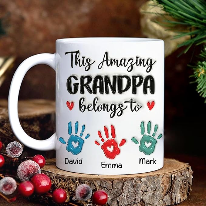LOVELYPOD Custom Grandpa Mug with Kids Names, Fathers Day Gift, This Grandpa Belongs to, Fathers Day Mugs, Papa Gifts, Custom Mug, Personalized Coffee Cup - Image 4