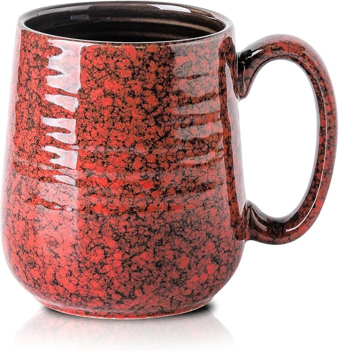 Hasense Large Coffee Mug, Coffee Cup Ceramic for Men and Women, 20 oz Stoneware Mug for Tea Soup Milk as Gifts, Dishwasher and Microwave Safe(Red) by Hasense