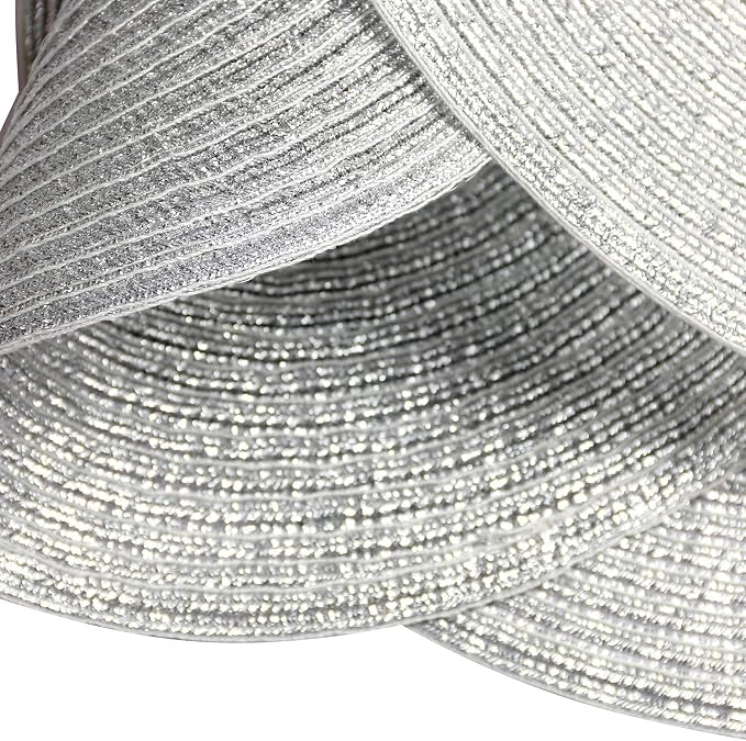 SHACOS Christmas Glitter Silver Placemats Set of 8 Sparkle Bling 15 inch Round Braided Table Mats Washable Place Mats for Dining Table Home Table Decor (Silver, 8) - Image 5