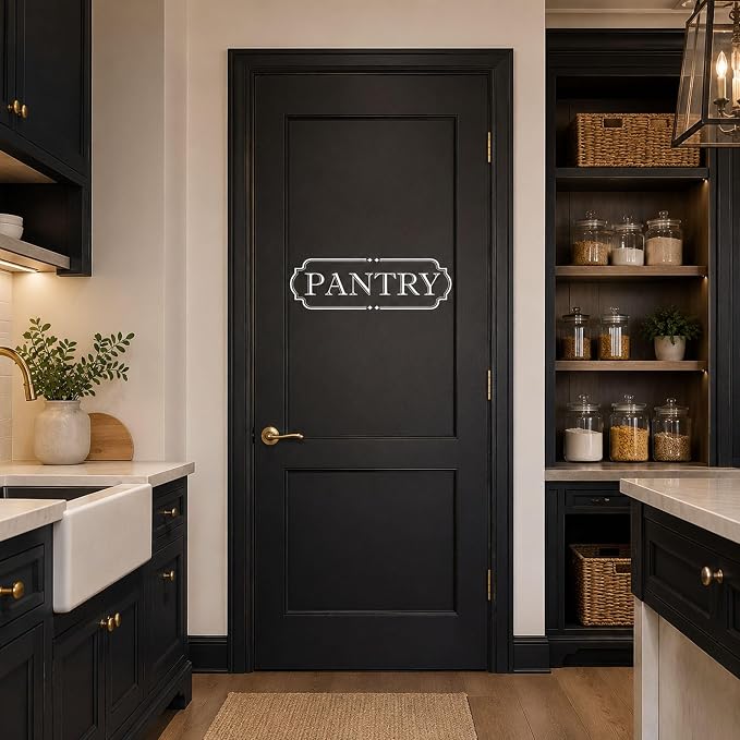 Pantry Door Decal Kitchen: White Vinyl Lettering 18 x 5.5 Inch | 1 white die-cut vinyl decal for pantry doors with transfer tape for smooth surface use - Image 2