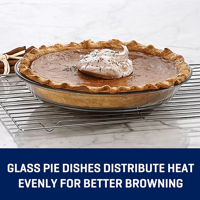 2 Pack Round Clear Glass Pie Plates, Thick Borosilicate Heat Resistant Bakeware with Wide Rim, Microwave Oven Freezer Safe Glass Baking Dish for Pizza Tart Quiche Home Baking - Image 3