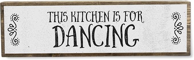 Kitchen Wood Signs (Medium - Wood And Metal, This Kitchen Is For Dancing) by ANVEVO