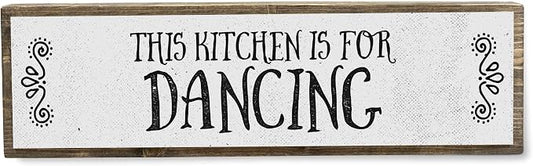 Kitchen Wood Signs (Medium - Wood And Metal, This Kitchen Is For Dancing) by ANVEVO