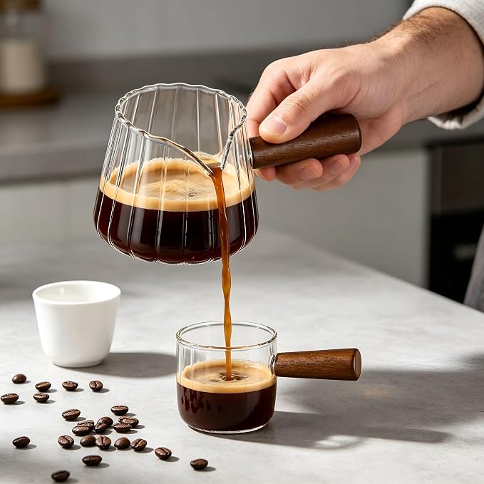 Espresso Glass with Handle 6Oz Espresso Shot Cup Espresso Measuring Cup with Dual Scale Markings Coffee Essentials for Coffee Milk - Image 5