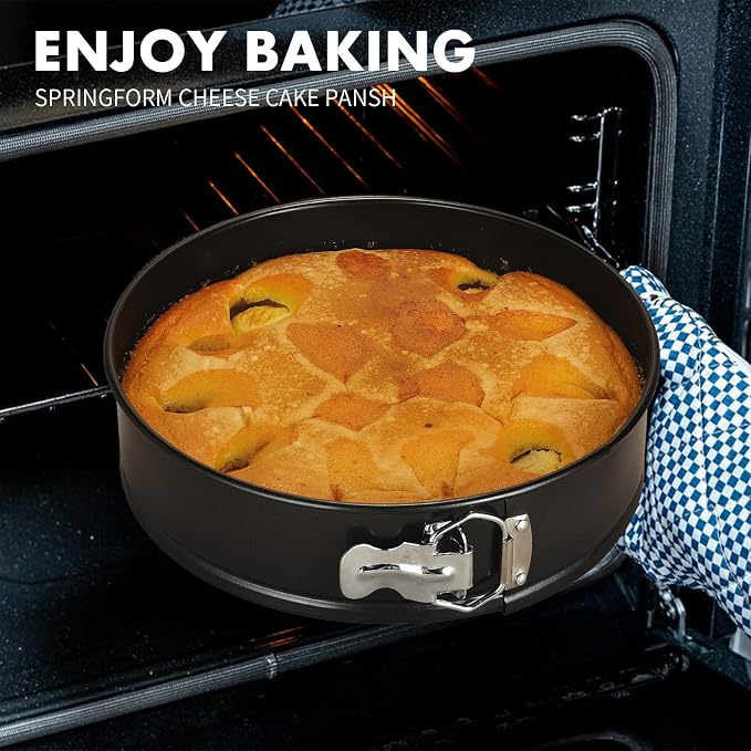 Springform Cake Pan Set, Non-stick 6pcs(7 8 8.5 9.5 10 11Inch) Cheesecake Pan Removable Bottom, Leakproof Round Spring Form Pans Cake Pans Sets for Baking, Included 2pcs Silicone Baking Gloves - Image 2