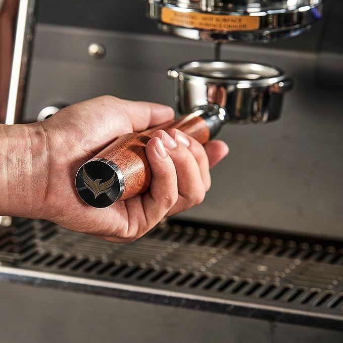 58mm Espresso Tool Set for E61 Group Head 58mm Bottomless Portafilter, Knock Box, Adjustable Distributor, Magnetic Dosing Funnel, Puck Screen and Precision Tamper