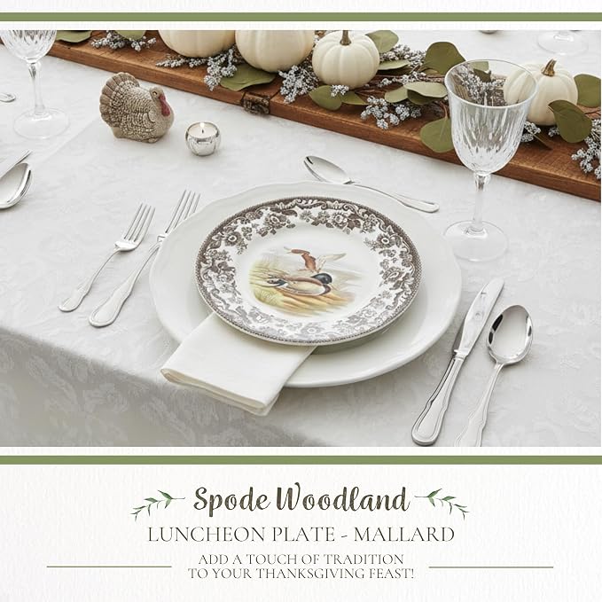 Spode – Woodland – Luncheon Plate – Mallard - Brown/White - Image 2