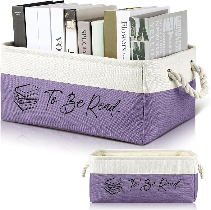 Marsui Book Lover Gifts Tbr Book Storage Basket to Be Read List Storage Bin Bookish Accessories Bookworm Gift for Club Members Student Teacher Reading Accessories by Marsui