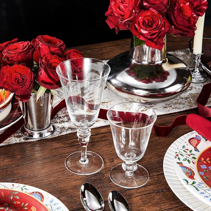 Royalrose Delight 9 oz Red Wine Glasses Set of 4 (Vintage Goblets Glasses) | Premium Vintage Water Goblets for Wine, Cocktails, Sparkling Water, Elegant Drinkware for Entertaining or Daily Use - Image 2