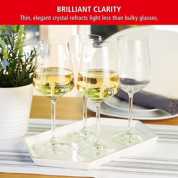Spiegelau Style Crystal White Wine Glasses Gift Set, Elegant Stemmed Wine Glasses, Stylish Glassware for Dinner Party, Home Bar, Wedding Gifts, Birthday Gifts, Hosting Essentials, 15.5 oz, Set of 4 - Image 3