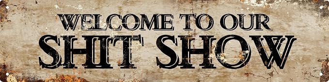 Retro Tin Metal Sign Welcome Statement Farmhouse Bathroom Wall Decor for Home Vintage Bar or Dorm Unique Gift Idea for Friends 4x16 in by LMDDFZS