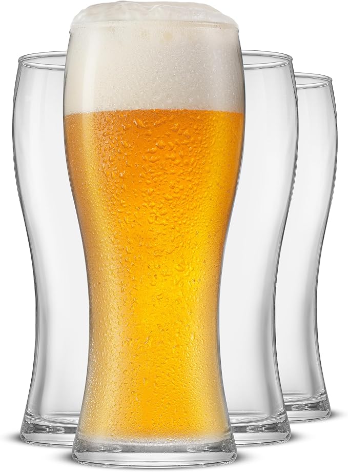 JoyJolt Callen 15.5oz Beer Glasses Set of 4 Beer Pint Glass. Craft Beer Glass, Pilsner Glasses, IPA Beer Glass. Solid Glassware Beer Cup. Classic Beer Gifts, Beer Cups, Mugs and Beer Glasses for Men by JoyJolt