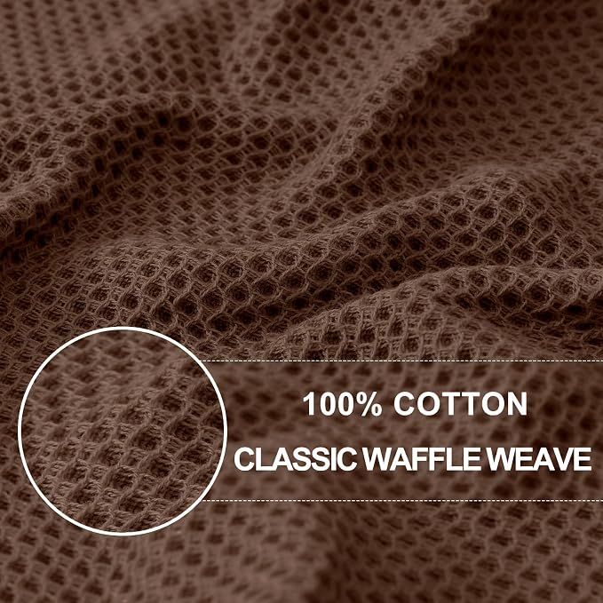Homaxy 100% Cotton Waffle Weave Kitchen Dish Cloths 12-Pack, Coffee | 12 x 12 Inches, Ultra Soft Absorbent Dish Towels, Quick Drying Dish Rags with Hanging Loop - Image 2