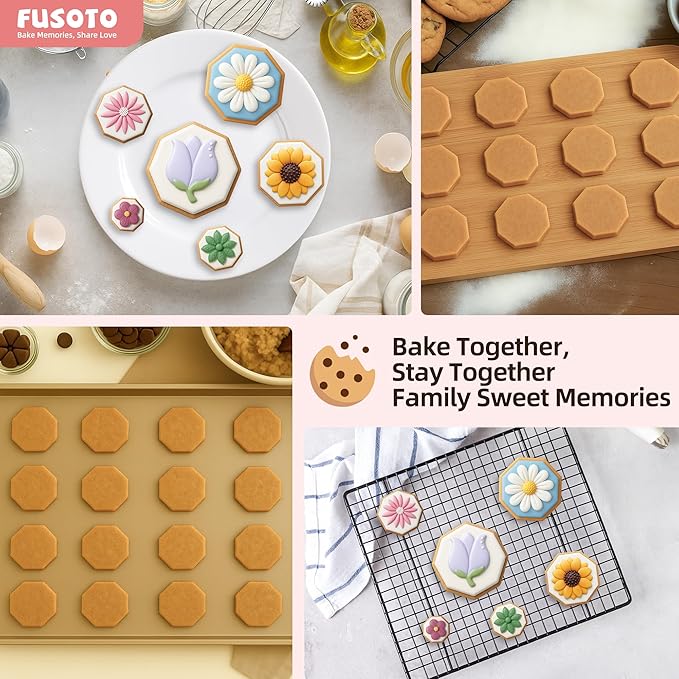 6PCS Octagon Cookie Cutters Set, Stainless Steel Kitchen Baking Supplies, for Biscuit, Homemade Cookies, Cake Decorating, Geometric Cookie Cutter, (1.5", 2", 2.5", 3", 3.5", 4"), Octagon