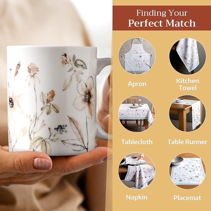 Maison d' Hermine Coffee Mug with Handles Tea Cups (15 Ounce, Pack of 1) | Fine Bone China Coffee Mugs for Hot Beverages Cappuccino Latte Home Hotel Spring Summer -Ice Florals - Romantic Morning - Image 6