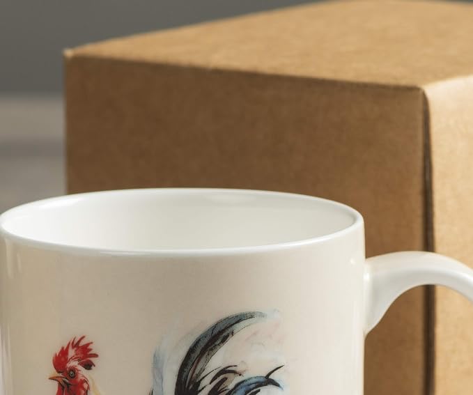 Maison d' Hermine Coffee Mug with Handles Tea Cups (12 Ounce, Pack of 1) | Fine Bone China Coffee Mugs for Hot Beverages Cappuccino Latte Home Restaurant Hotel Spring Summer -Campagne - Coq - Image 9