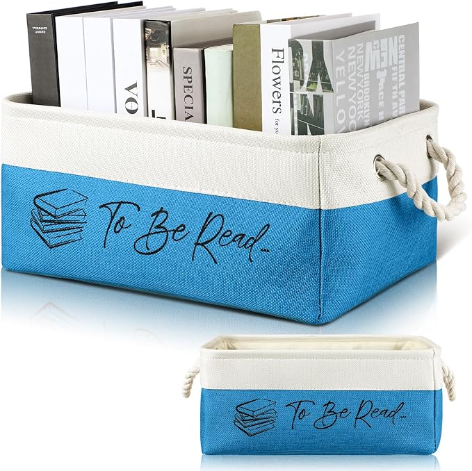 Marsui Book Lover Gifts Tbr Book Storage Basket to Be Read List Storage Bin Bookish Accessories Bookworm Gift for Club Members Student Teacher Reading Accessories by Marsui