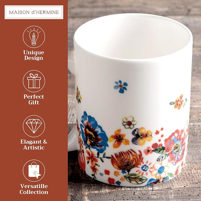 Maison d' Hermine Coffee Mug with Handles Tea Cups (15 Ounce, Pack of 1) - Image 2