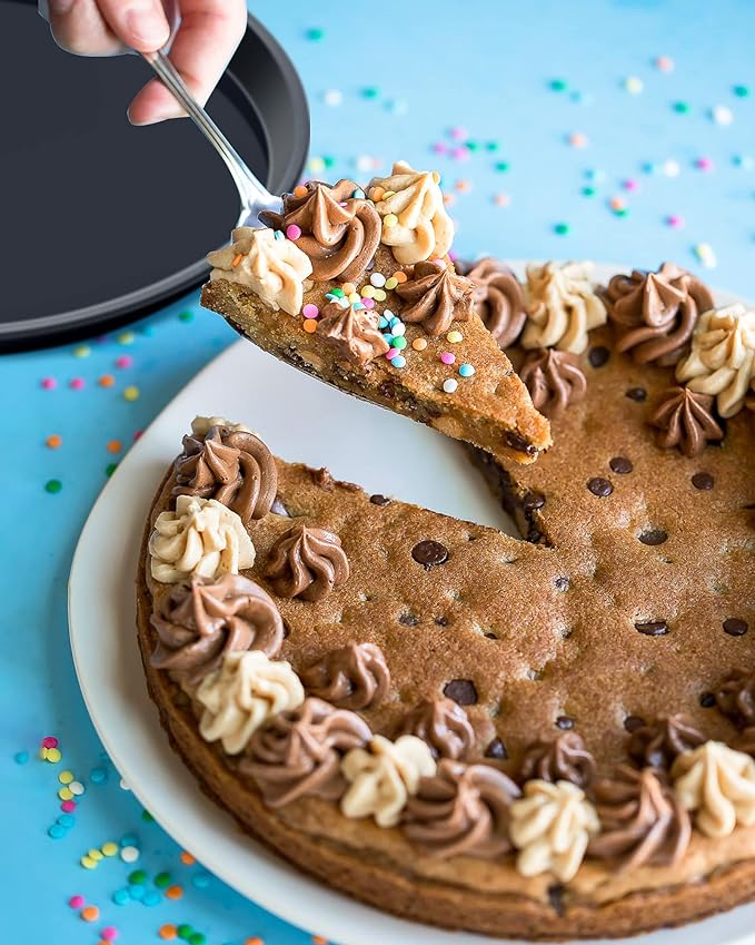Round Cake Pan, 10 Inch Cake Pan Giant Shollow Baking Pan Round Sheet Cake Tray Pan for Christmas Baking - Image 6